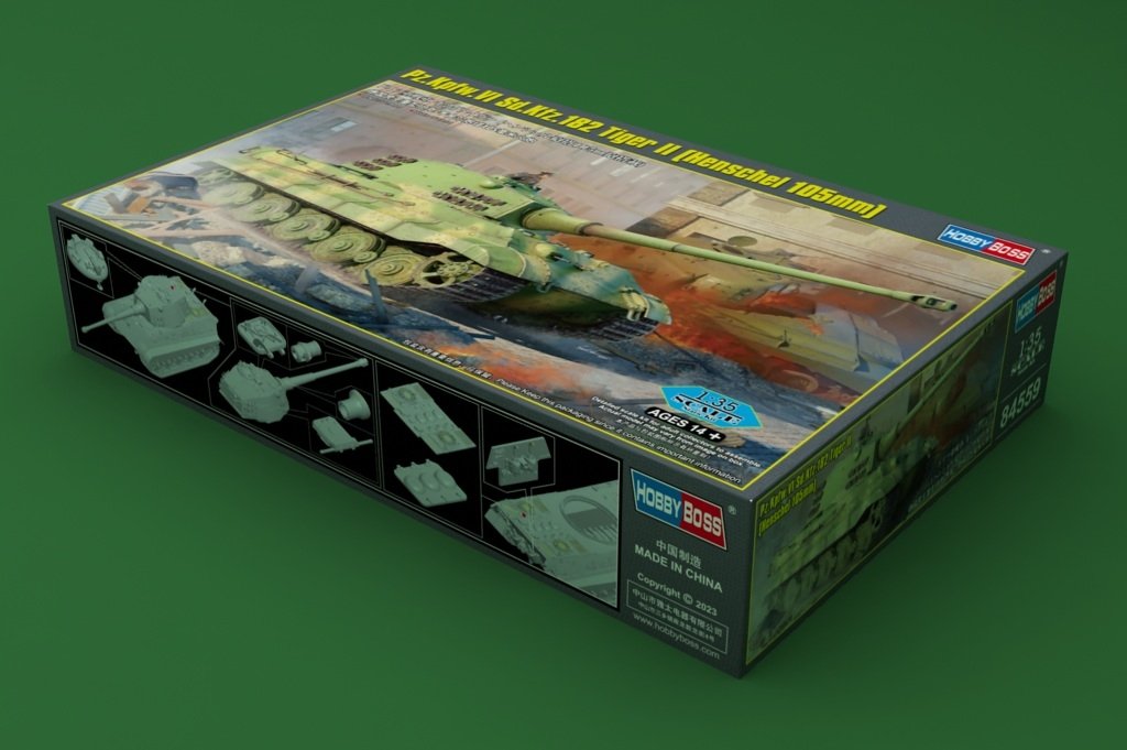 Hobby Boss 84559 Pz.Kpfw.VI Sd.Kfz.182 Tiger II (Henschel 105mm) 1/35 – immagine 2