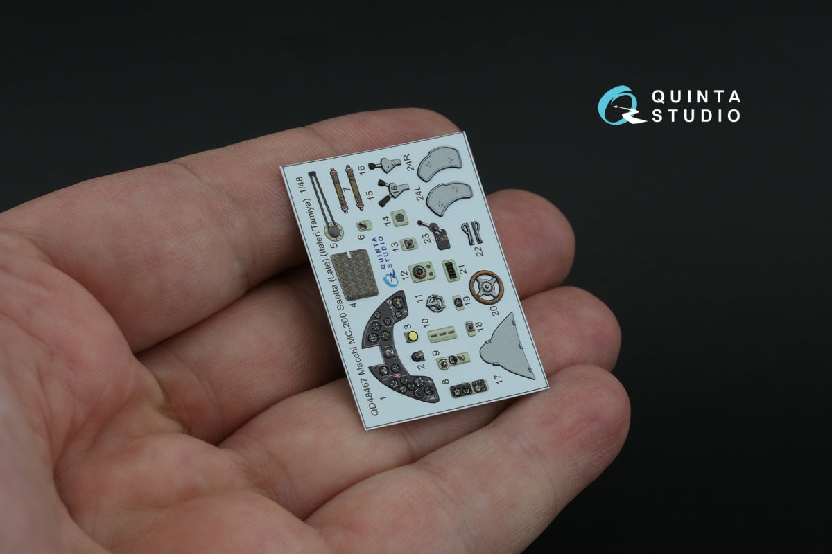 Quinta Studio QD48467 Macchi MC.200 Saetta (Late) 3D-Printed coloured Interior on decal paper (Italeri/Tamiya) 1/48 – Bild 5