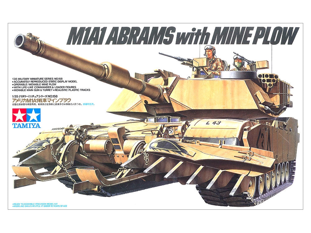 Tamiya 35158 U.S. M1A1 Abrams w/ Mine Plow 1/35 – immagine 2