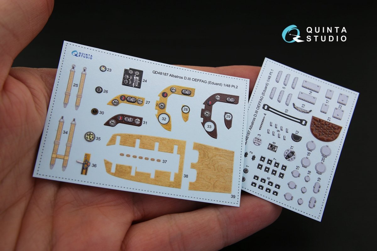 Quinta Studio QD48187 Albatros D.III OEFFAG 3D-Printed &amp;amp; coloured Interior on decal paper (for Eduard kit) 1/48 – zdjęcie 2