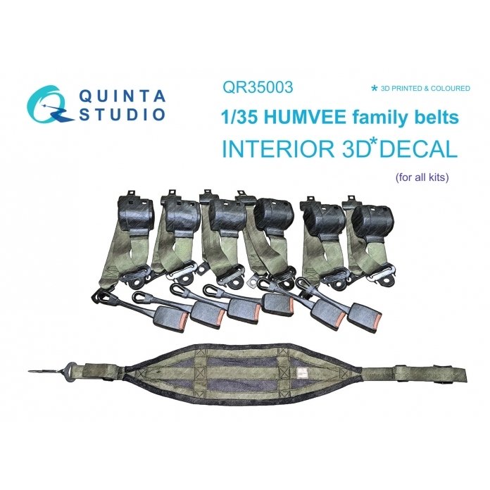 Quinta Studio QR35003 HUMVEE family belts, 3D-Printed & coloured on decal paper (all kits) 1/35
