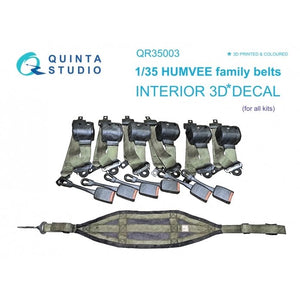 Courroies pour la famille HUMVEE de Quinta Studio QR35003, imprimées en 3D et colorées sur papier décalcomanie (tous les kits) 1/35