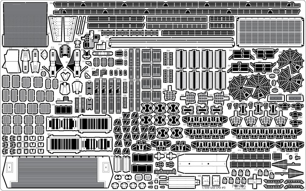 Pontos 35016F1 Ensemble de détails pour LPD de classe USS San Antonio (1/350) – image 14