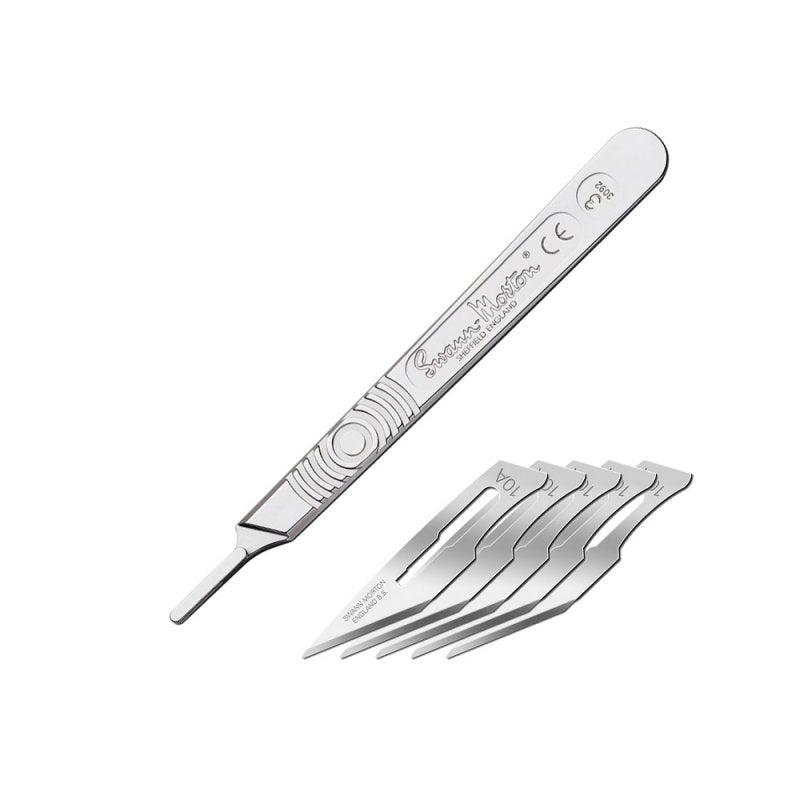 Modelcraft PKN9210 Manche de scalpel n° 3 et lames n° 10A x 5