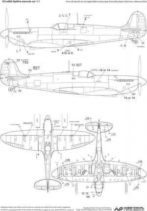 HobbyDecal ST48005V1 Pochoirs Spitfire ver 1 1/48 – image 2