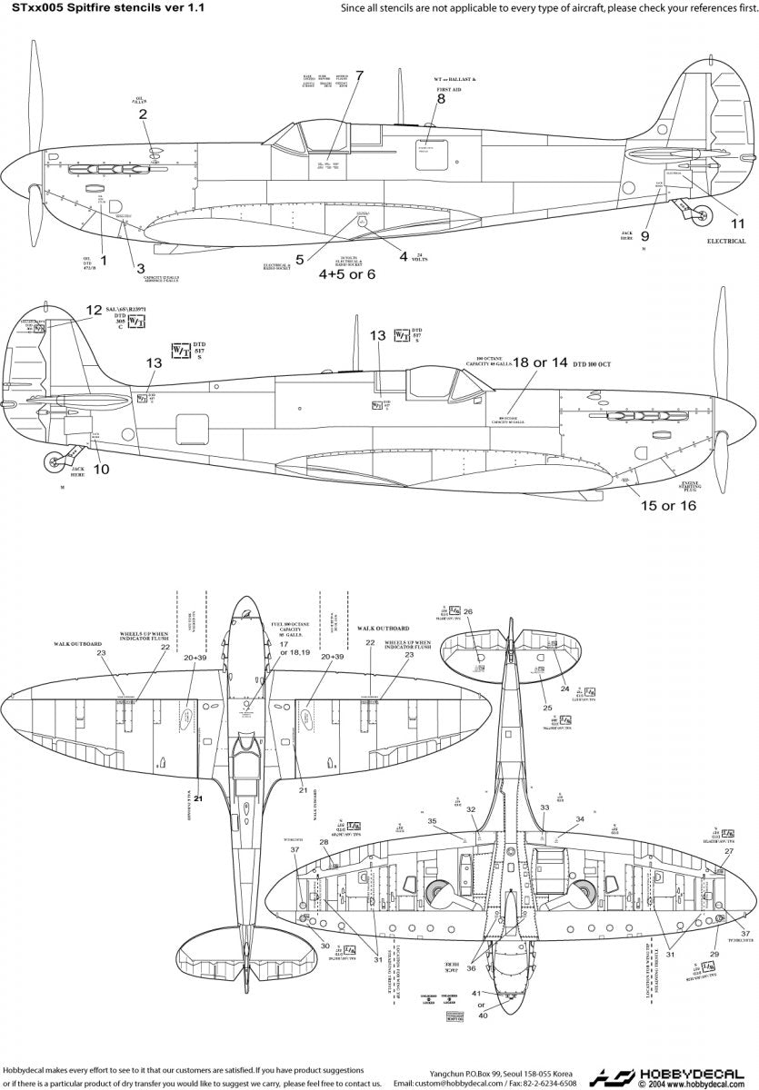 HobbyDecal ST48005V1 Pochoirs Spitfire ver 1 1/48 – image 2