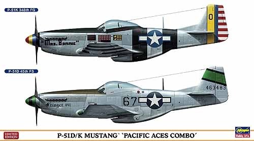 Hasegawa 02020 P-51D/K MUSTANG PACIFIC ACES COMBO 1/72
