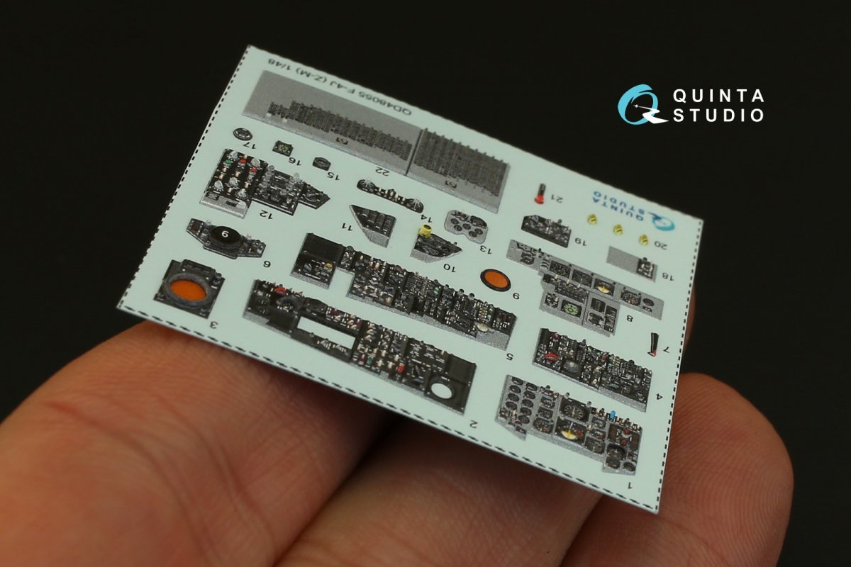 Quinta Studio QD48055 F-4J 3D-Printed &amp;amp; coloured Interior on decal paper (for ZM SWS kit) 1/48 – immagine 5