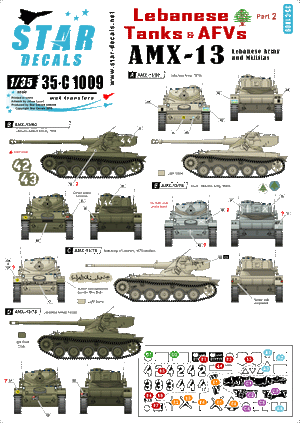 Star Decals 35-C1009 Lebanese Tanks &amp;amp; AFVs 2 1/35
