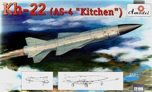Maquette A-Model 72196 Raduga X-22 (Kh-22) AS-4 « Cuisine » Missile antinavire soviétique à longue portée de grande taille 1/72