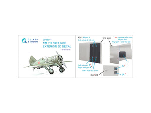 Quinta Studio QP48041 I-16 Type 5 (late) Exterior set (Zvezda) 1/48 – Bild 2