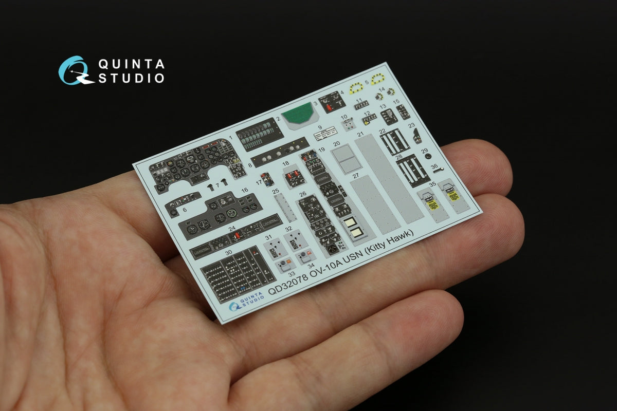 Quinta Studio QD32078 OV-10A (USN version) 3D-Printed &amp;amp; coloured Interior on decal paper (KittyHawk) 1/32 – immagine 3