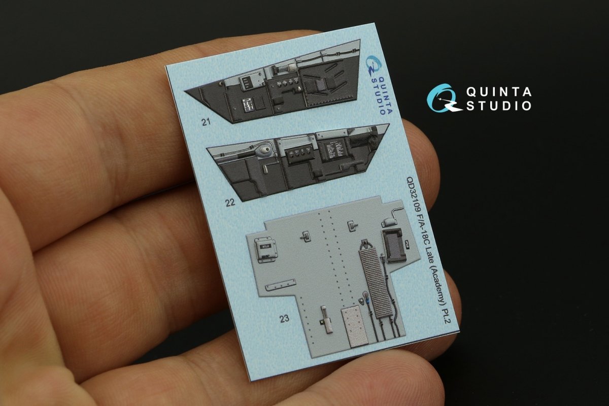 Quinta Studio QD32109 F/A-18C Late 3D-Printed &amp;amp; coloured Interior on decal paper (Academy) 1/32 – Bild 6