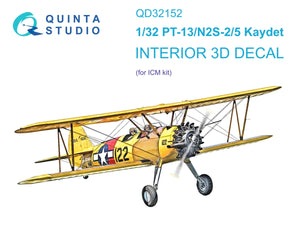 Quinta Studio QD32152 PT-13/N2S-2/5 Kaydet 3D-Printed &amp;amp; coloured Interior on decal paper (ICM) 1/32