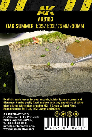 AK Interactive AK8163 OAK SUMMER LEAVES 75MM / 90MM 1/32 1/35 – imagen 3