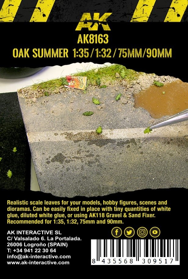 AK Interactive AK8163 OAK SUMMER LEAVES 75MM / 90MM 1/32 1/35 – imagen 3