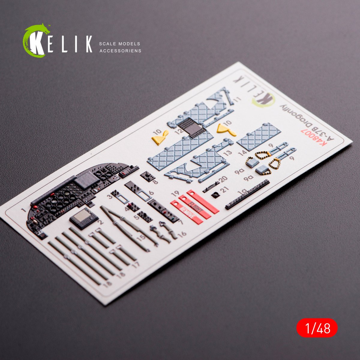 KELIK K48007 A-37B DRAGONFLY INTERIOR 3D DECALS FOR TRUMPETER KIT 1/48 – image 2