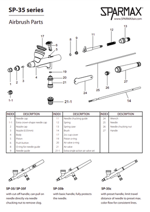 Sparmax SP-35C Airbrush - Nozzle 0.35 mm – image 2