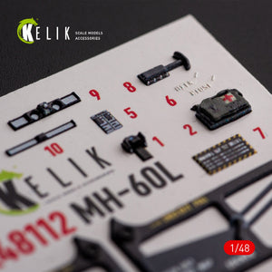 KELIK K48112 MH-60L Black Hawk - interior 3D decals for ICM kit 1/48 – Bild 6