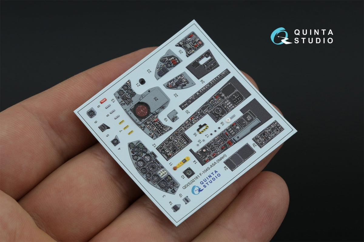Quinta Studio QDS-32181 F-104S-ASA 3D-Printed coloured Interior on decal paper (Italeri) (small version) 1/32 – immagine 5