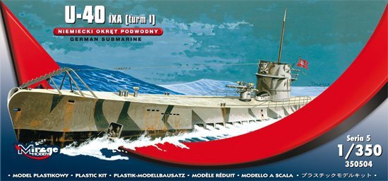 Mirage Hobby 350504 U-40 IXA [turm I] Niemiecki Okręt Podwodny 1/350