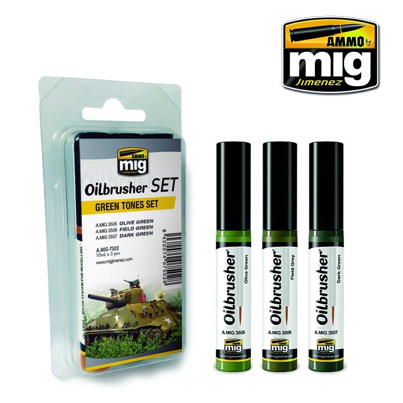 AMMO of Mig Jimenez 7502 GREEN TONES SET