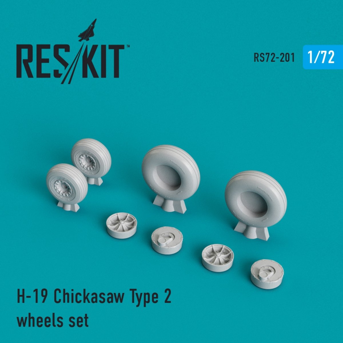RESKIT RS72-0201 H-19 &amp;quot;CHICKASAW&amp;quot; TYPE 2 WHEELS SET 1/72