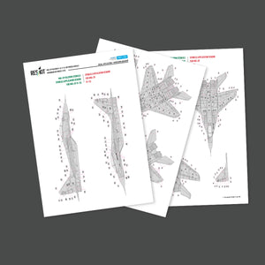 RESKIT RSB72-0004 MiG-29 Fulcrum 9-12, 9-13, UB, Ukrainian Air Forces (Stencils Decals)1/72