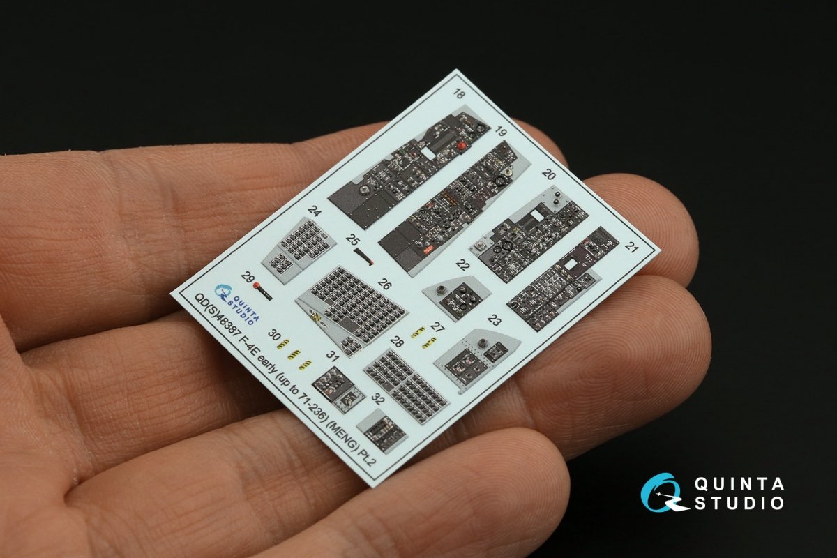 Quinta Studio QD48387 F-4E early with slatted wing 3D-Printed &amp;amp; coloured Interior on decal paper (Meng) 1/48 – zdjęcie 7