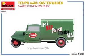 MiniArt 38053 TEMPO A400 KASTENWAGEN 3-WHEEL DELIVERY BOX TRUCK 1/35 – zdjęcie 8