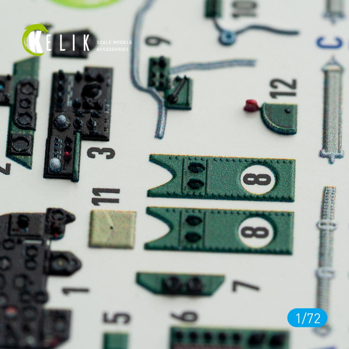 KELIK K72060 M6A1 SEIRAN INTERIOR 3D DECALS FOR TAMIYA KIT 1/72 – immagine 3