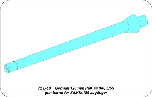 Aber 72L-19 128mm PaK 44 (80) L/55 gun barrel for Sd.Kfz.186 Jagdtiger / German 128mm PaK 44 (80) L/55 gun barrel for Sd.Kfz.186 Jagdtiger 1/72 – image 5
