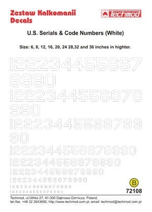 Techmod 72108 - U.S. Serial &amp;amp; Code Numbers 1/72 – Bild 2