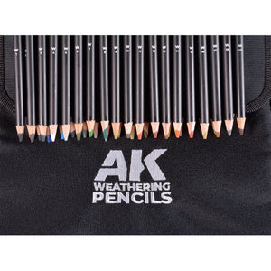 AK Interactive AK110050 WEATHERING PENCILS FULL RANGE CLOTH CASE WITH A ZIPPER