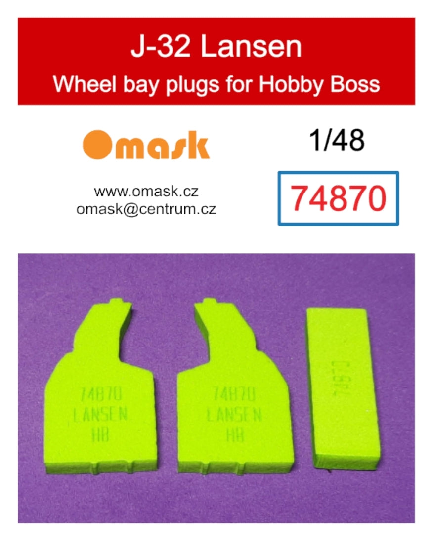 Omask 74870 J-32 Lansen wheel bay plugs (for Hobby Boss) 1/48