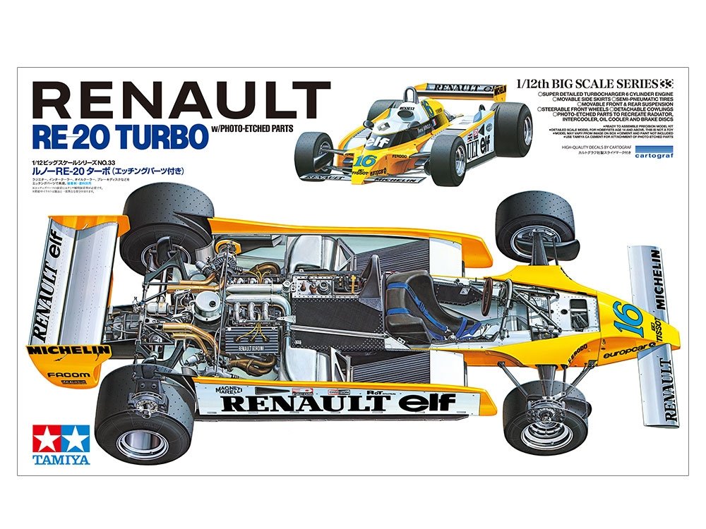 Tamiya 12033 Renault RE-20 Turbo (avec pièces photo-découpées) 1/12