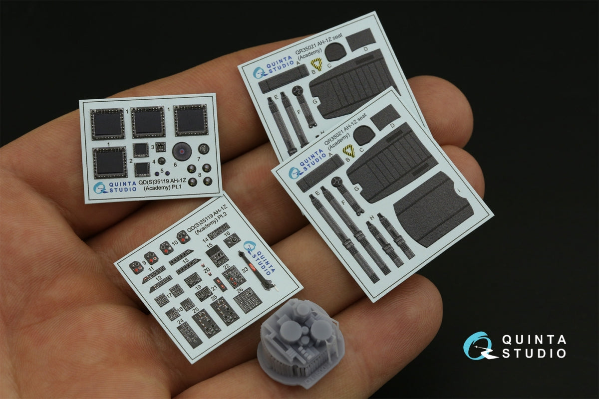 Quinta Studio QD+35119 AH-1Z 3D-Printed coloured Interior on decal paper (Academy) (with 3D-printed resin parts) 1/35 – Bild 4