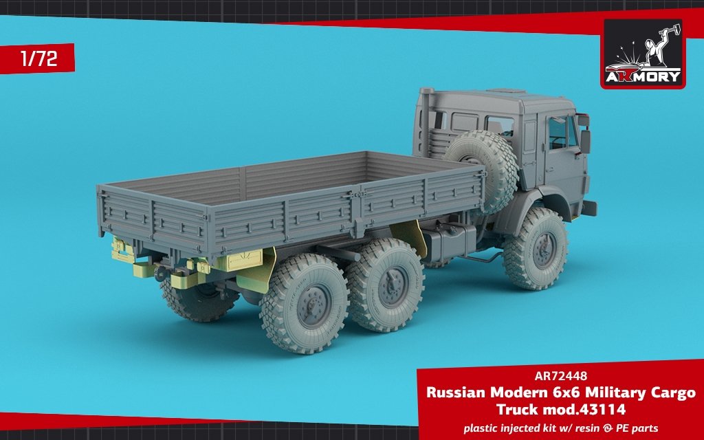 Armory Models 72448-R Russian Modern 6×6 Military Cargo Truck mod.43114 1/72 – immagine 7