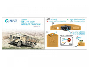 Quinta Studio QD35085 L4500 family 3D-Printed &amp;amp; coloured Interior on decal paper (Zvezda) 1/35 – immagine 2