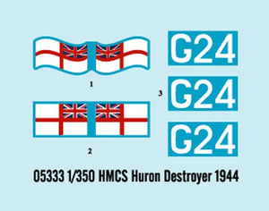 Trumpeter 05333 HMCS Huron Destroyer 1944 1/350 – imagen 4