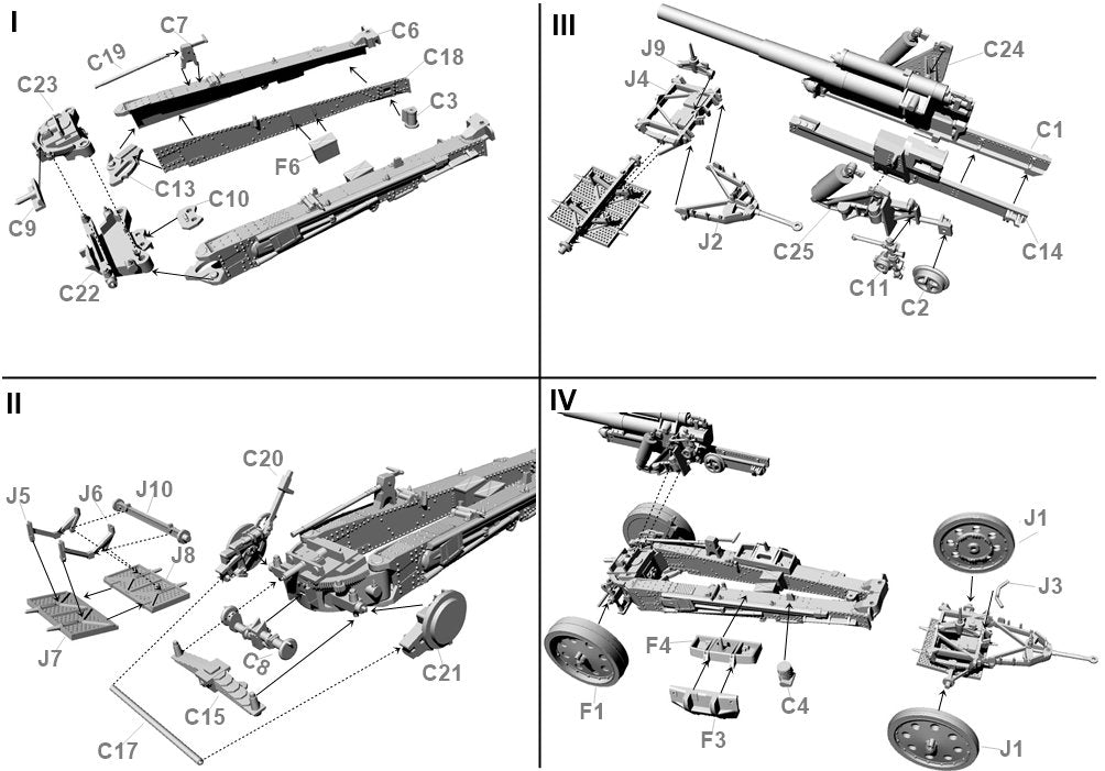 First To Fight PL089 SFH18 150mm Niemiecka Ciężka Haubica Polowa do Trakcji Mechanicznej 1/72 – immagine 2