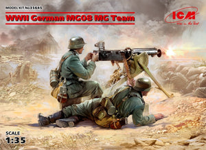 ICM 35645 Équipe de mitrailleuses allemandes MG08 de la Seconde Guerre mondiale (2 figurines) 1/35