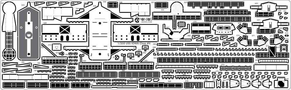Pontos 35007F1 USS BB-61 Iowa 1984 Kit de détails (1/350) – image 10