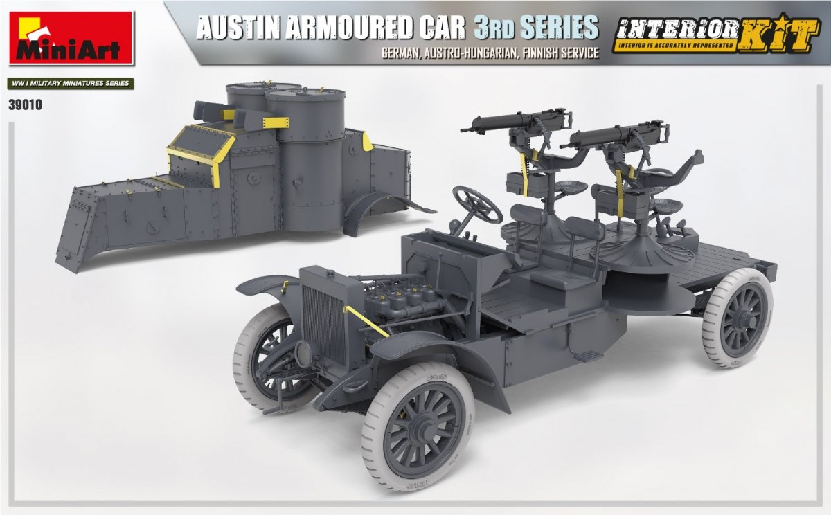 Miniart 39010 AUSTIN ARMOURED CAR 3rd SERIES: GERMAN, AUSTRO-HUNGARIAN, FINNISH SERVICE. INTERIOR KIT 1/35 – immagine 11