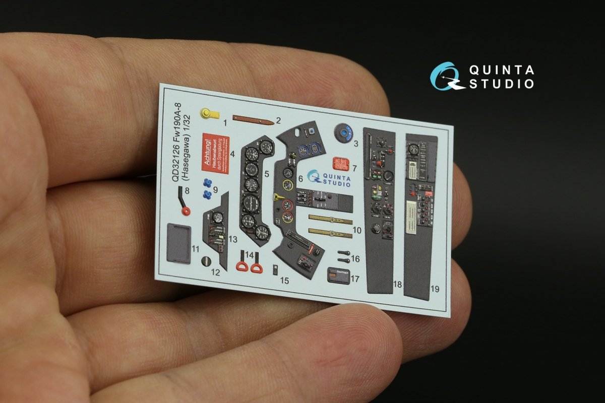 Quinta Studio QD32126 FW 190A-8 3D-Printed &amp;amp; coloured Interior on decal paper (Hasegawa) 1/32 – imagen 9