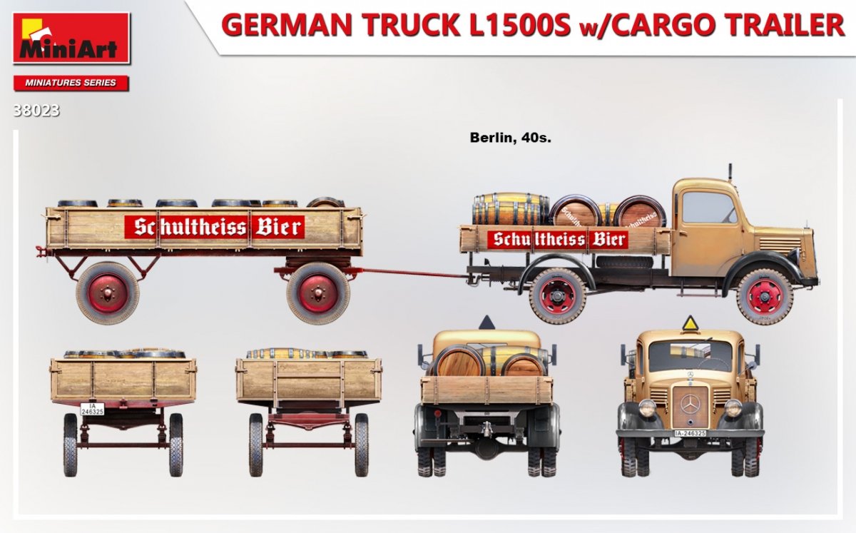 MiniArt 38023 GERMAN TRUCK L1500S w/CARGO TRAILER 1/35 – zdjęcie 5