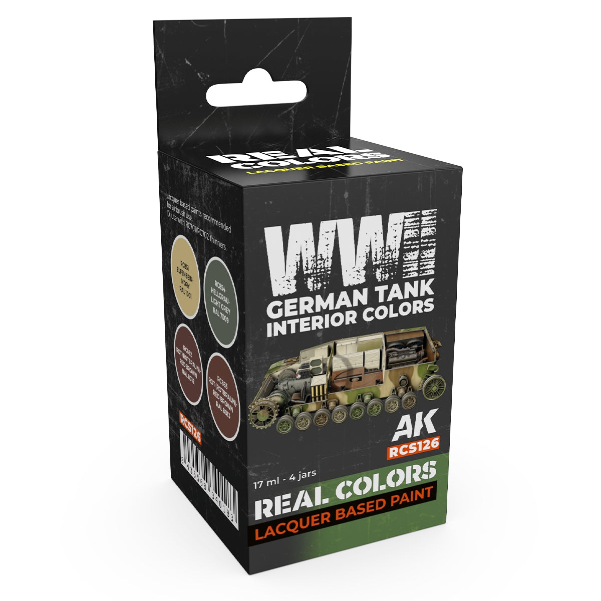 AK Interactive RCS126 WWII German Tank Interior Colors 4x17ml