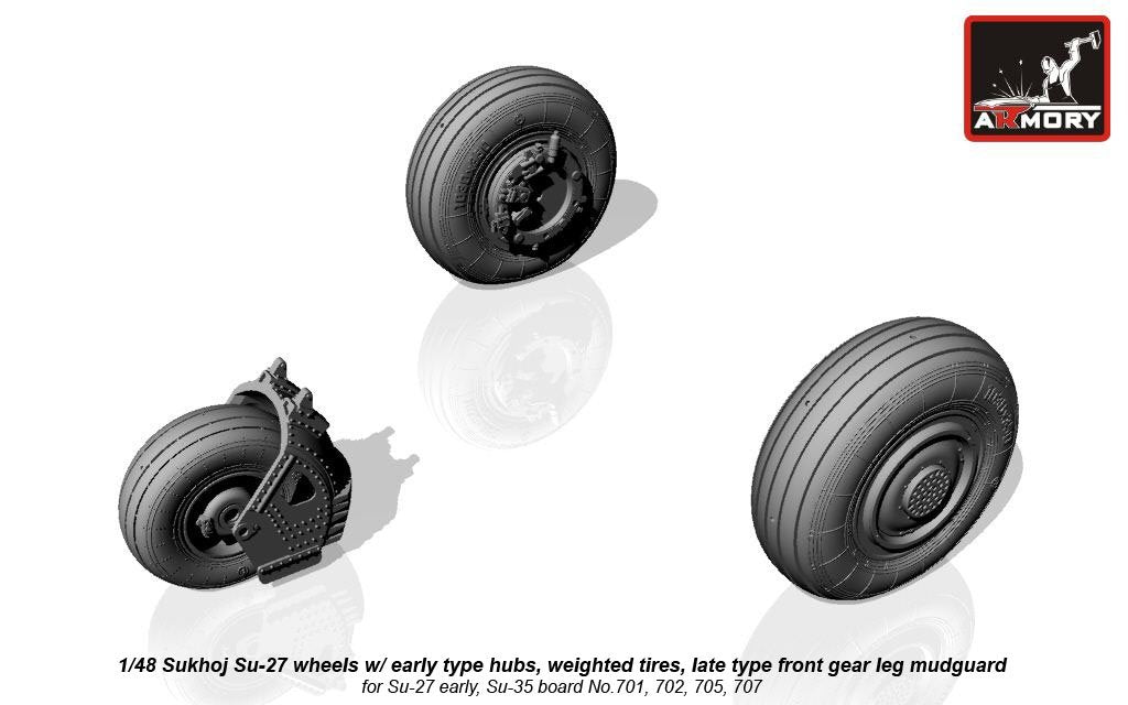 Armory Models AW48020b Sukhoj Su-27 Flanker wheels 1/48 – immagine 2