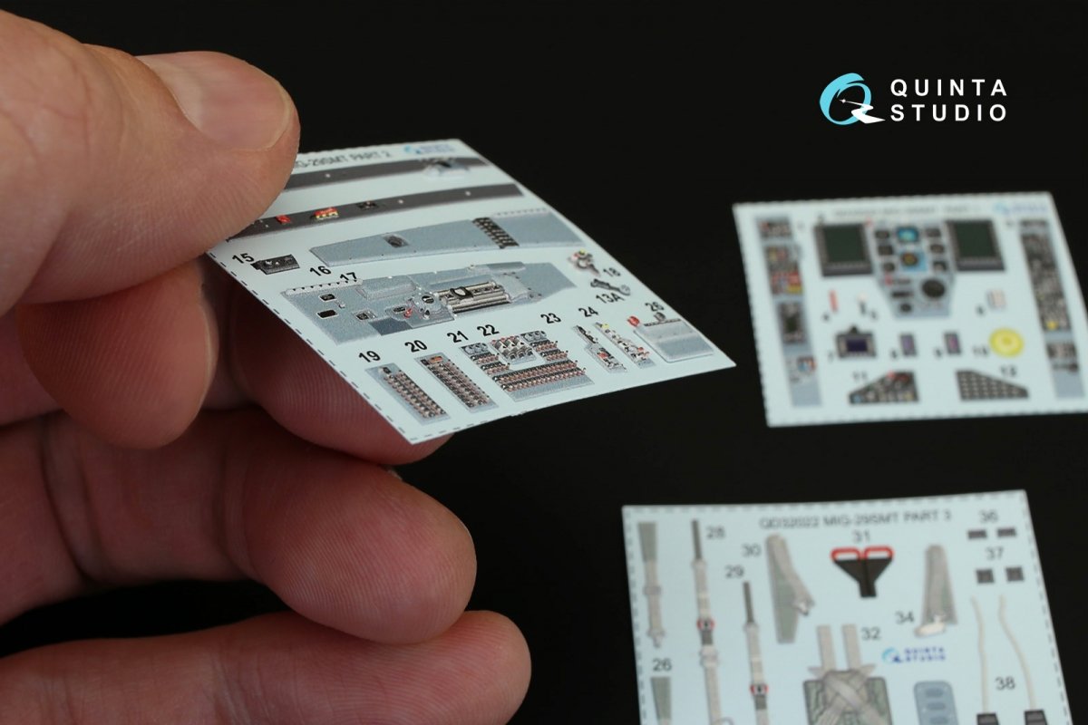 Quinta Studio QD32022 MiG-29SMT 3D-Printed &amp;amp; coloured Interior on decal paper (for Trumpeter kit) 1/32 – immagine 6