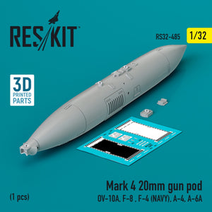RESKIT RS32-0485 Pod de canon Mark 4 de 20 mm (1 pièce) (Impression 3D) 1/32